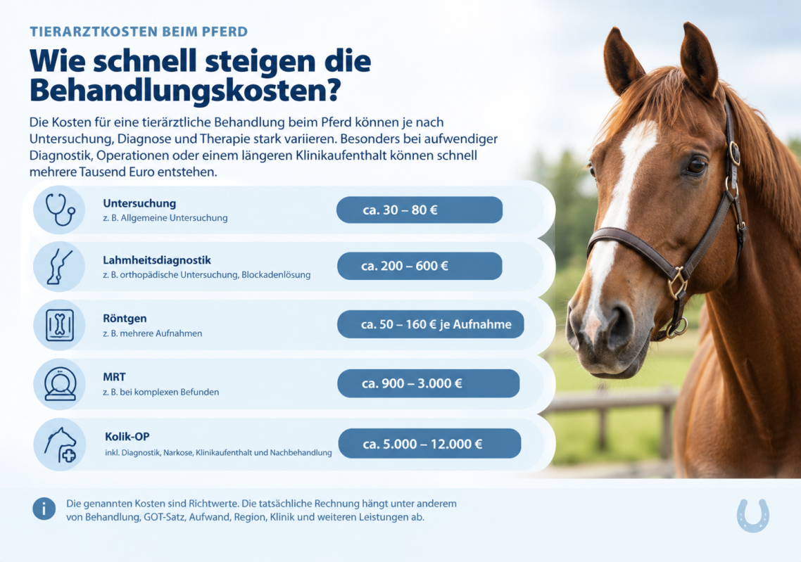 Beispielkosten eine OP bzw. Erkrankung von einem Pferd