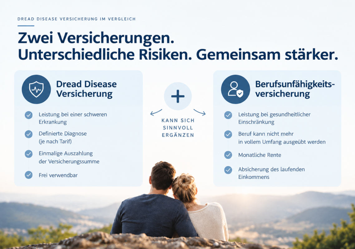 Dread Disease Versicherung und Berufsunfähigkeitsversicherung im Vergleich Dread Disease Versicherung und Berufsunfähigkeitsversicherung im Vergleich